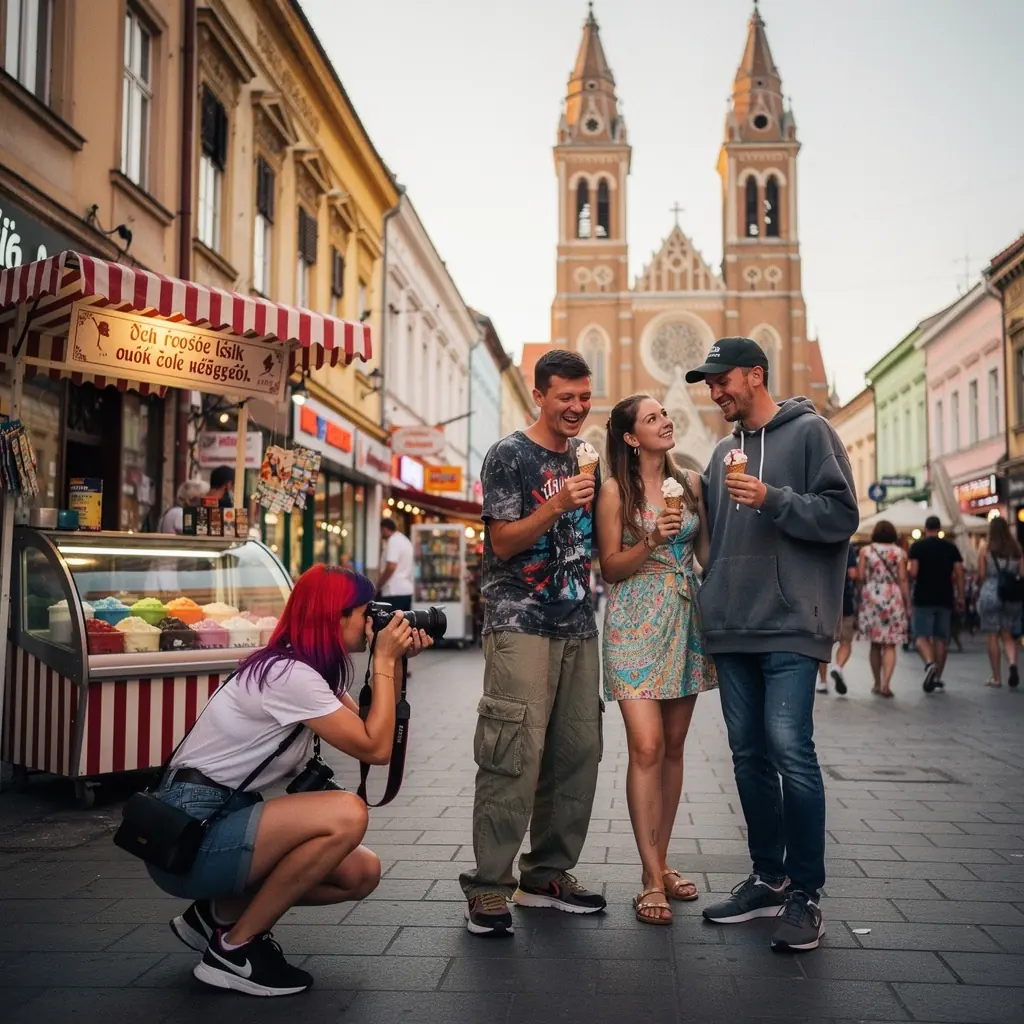 Egy portré fénykép, amely egy boldog fiatal nőt mutat be, aki természetes fényben mosolyog a kamerába.